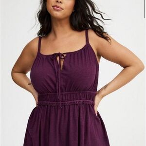 Drawstring Cami Babydoll Top